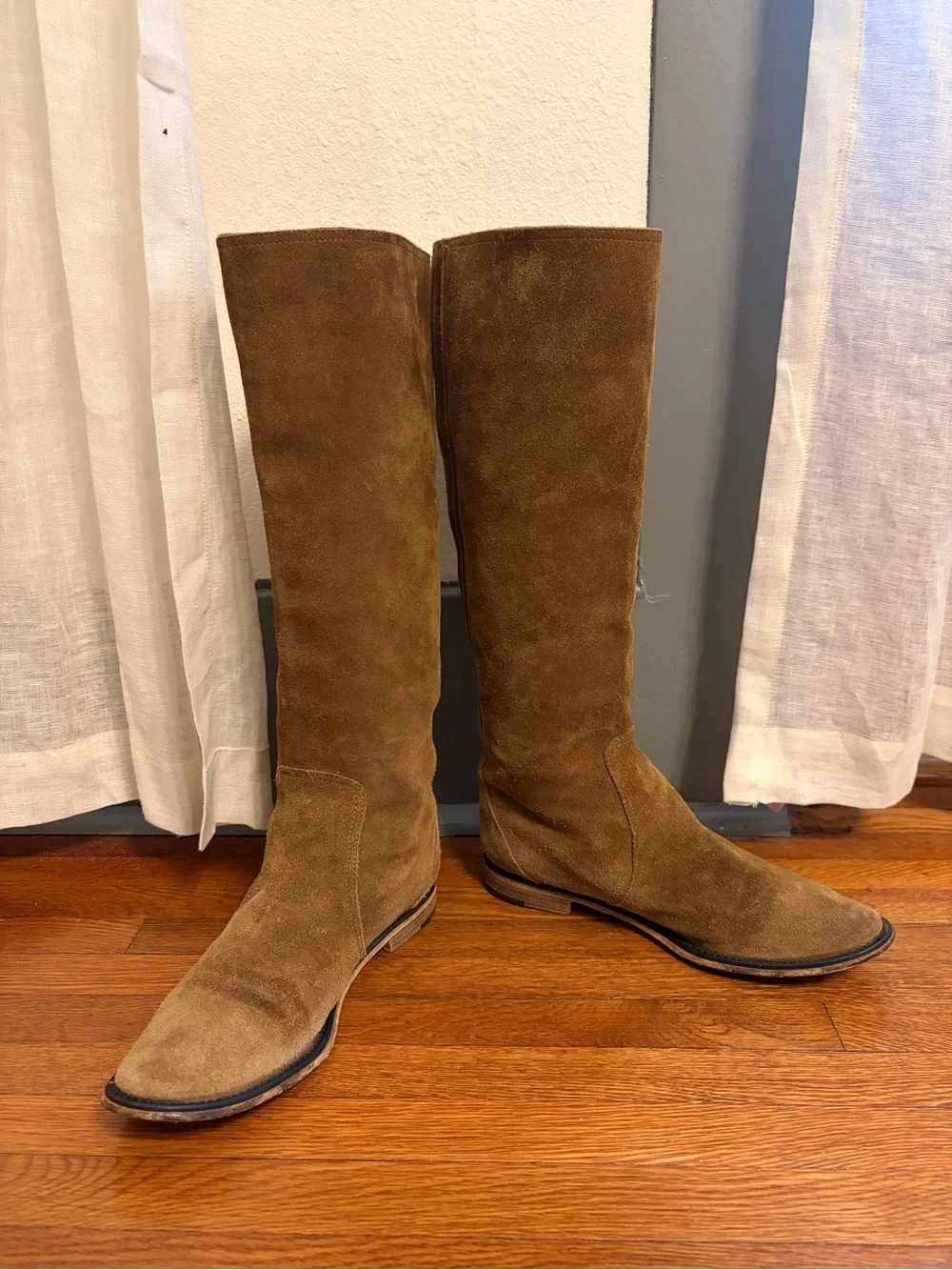 Sigerson Morrison Tall Suede Over-the-Knee Boots in Chestnut